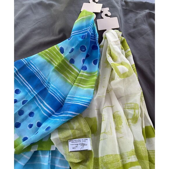 Vintage Kathie Lee Collection Oblong Scarf Set of 2 - Picture 2 of 3